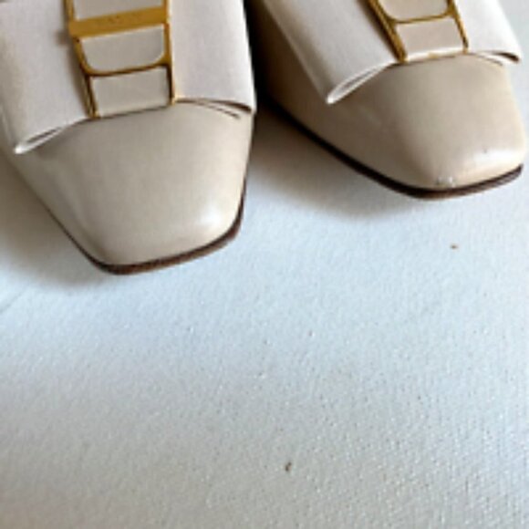 Vintage Bally Switzerland Bow Detail Low Heel Leather Loafers 6.5 Extra Wide. - Picture 6 of 13